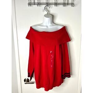 Tommy Hilfiger Women's Off Shoulder Thin Knit Sweater Red NEW ~ Size XL